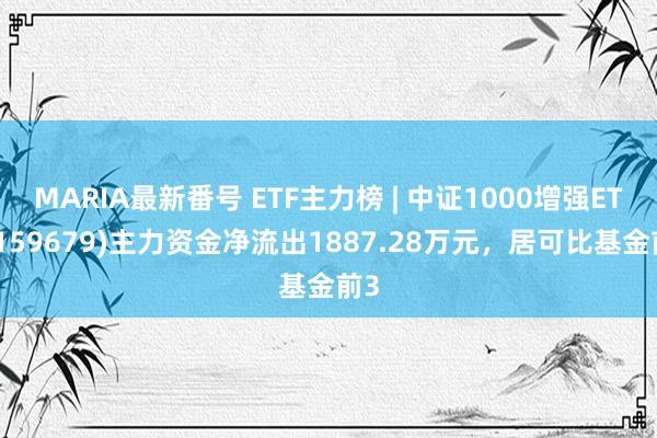 MARIA最新番号 ETF主力榜 | 中证1000增强ETF(159679)主力资金净流出1887.28万元，居可比基金前3