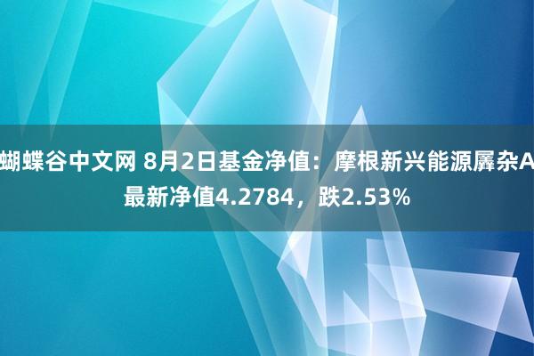 蝴蝶谷中文网 8月2日基金净值：摩根新兴能源羼杂A最新净值4.2784，跌2.53%