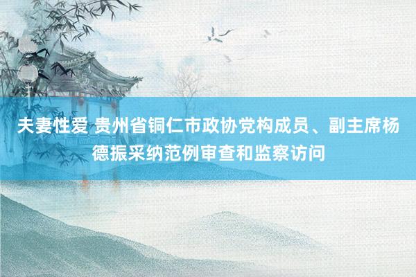 夫妻性爱 贵州省铜仁市政协党构成员、副主席杨德振采纳范例审查和监察访问