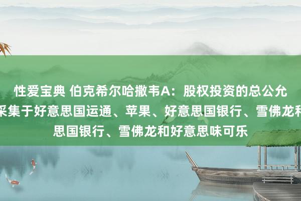 性爱宝典 伯克希尔哈撒韦A：股权投资的总公允价值中，72%采集于好意思国运通、苹果、好意思国银行、雪佛龙和好意思味可乐