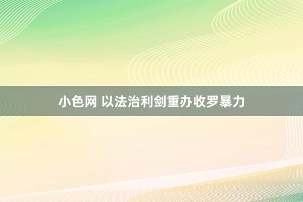 小色网 以法治利剑重办收罗暴力