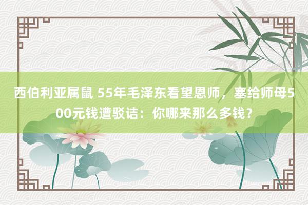 西伯利亚属鼠 55年毛泽东看望恩师，塞给师母500元钱遭驳诘：你哪来那么多钱？